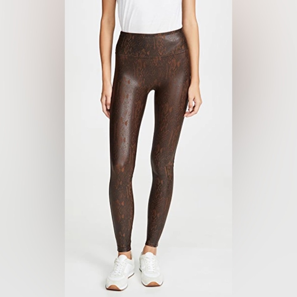 Spanx Faux Leather Snake Print Leggings- Size M- Worn only a handful of times.